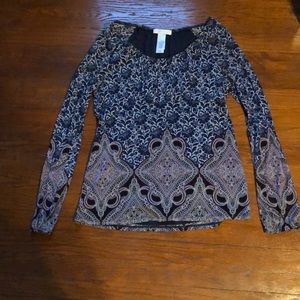 a breezy, patterned shirt. worn once